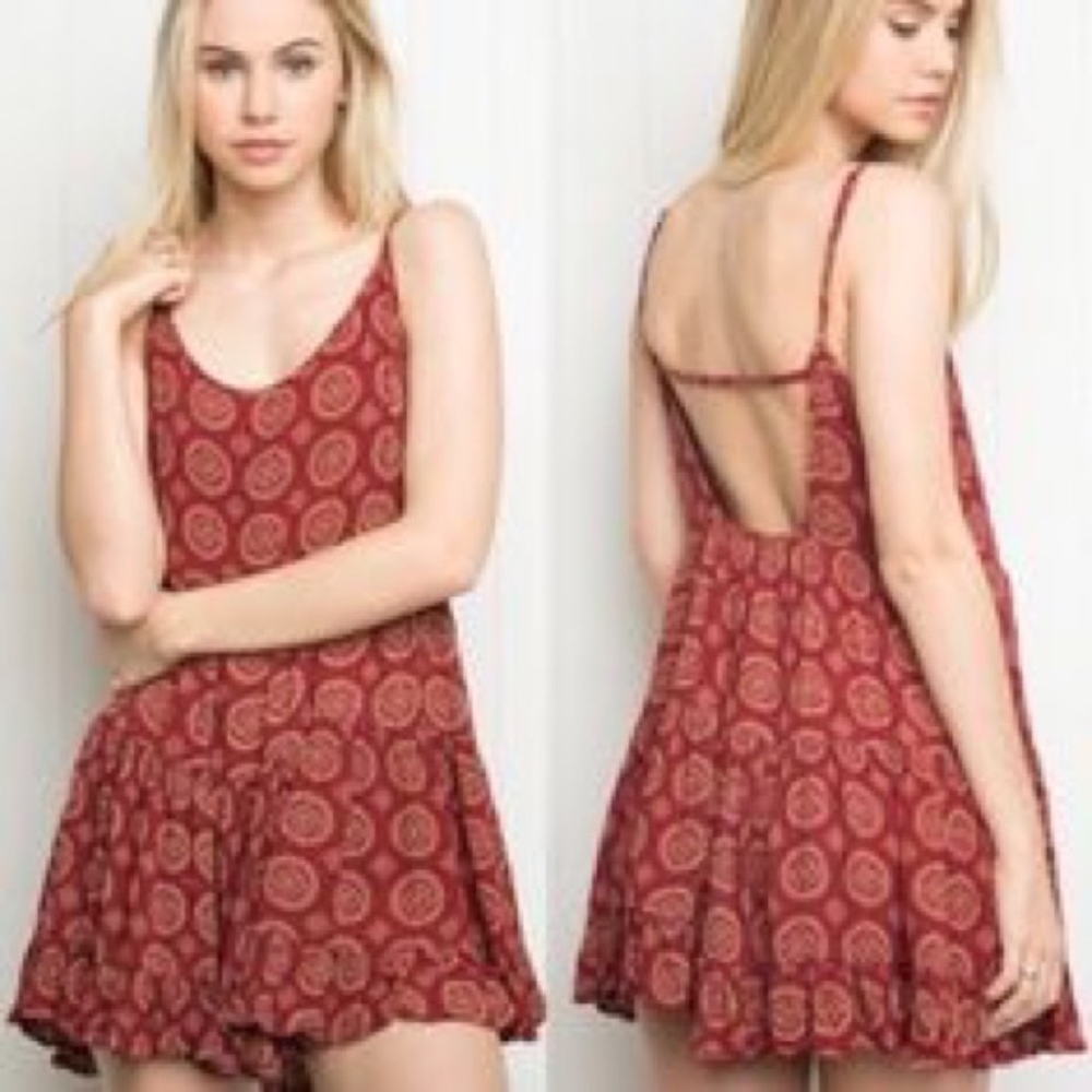 BRANDY MELVILLE Red Boho Jada Dress